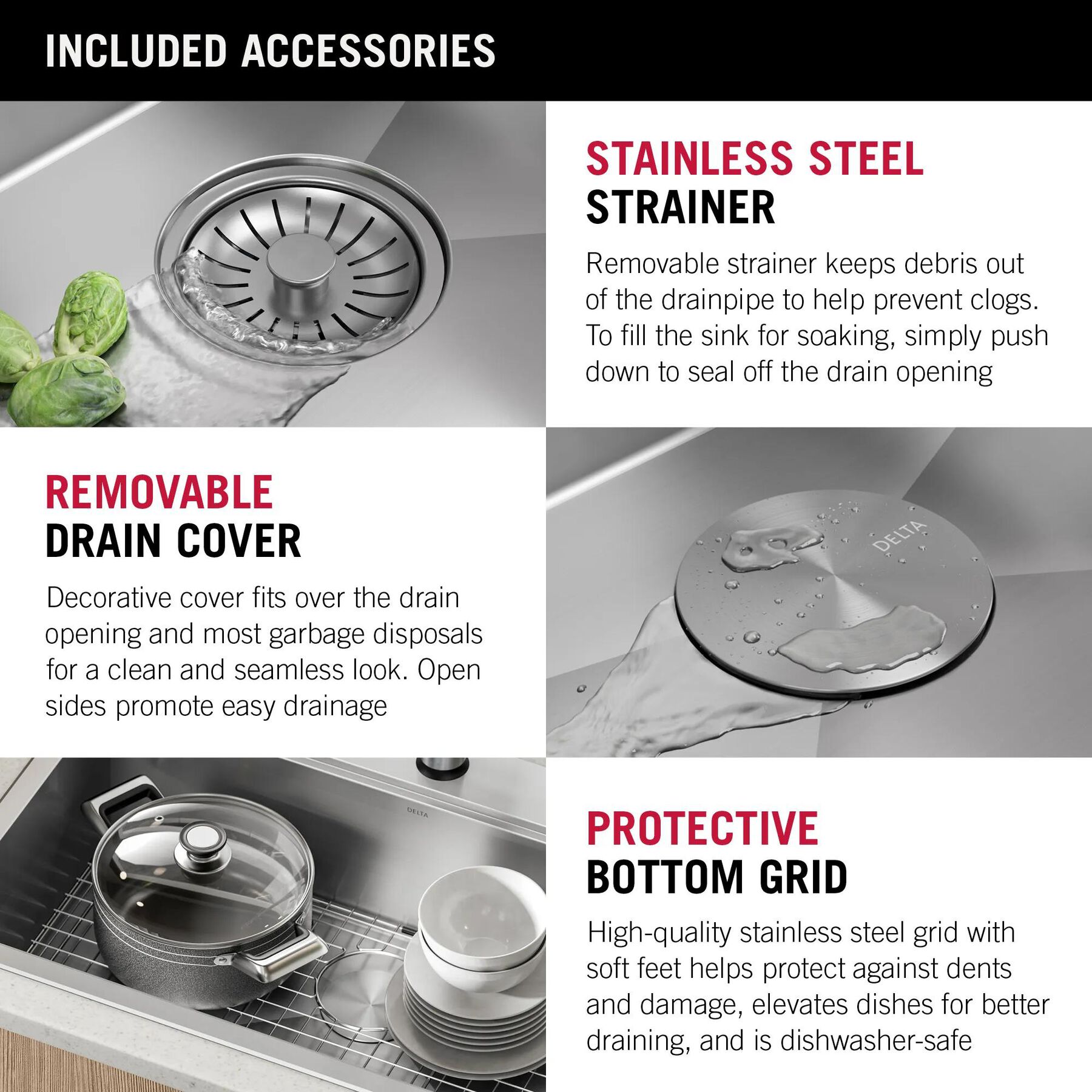25&rdquo; Workstation Kitchen Sink&nbsp;Drop-In Top Mount&nbsp;16 Gauge&nbsp;Stainless Steel Single Bowl with&nbsp;WorkFlow&trade; Ledge&nbsp;and Accessories